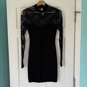Forever 21 Black Lace Long Sleeve Dress